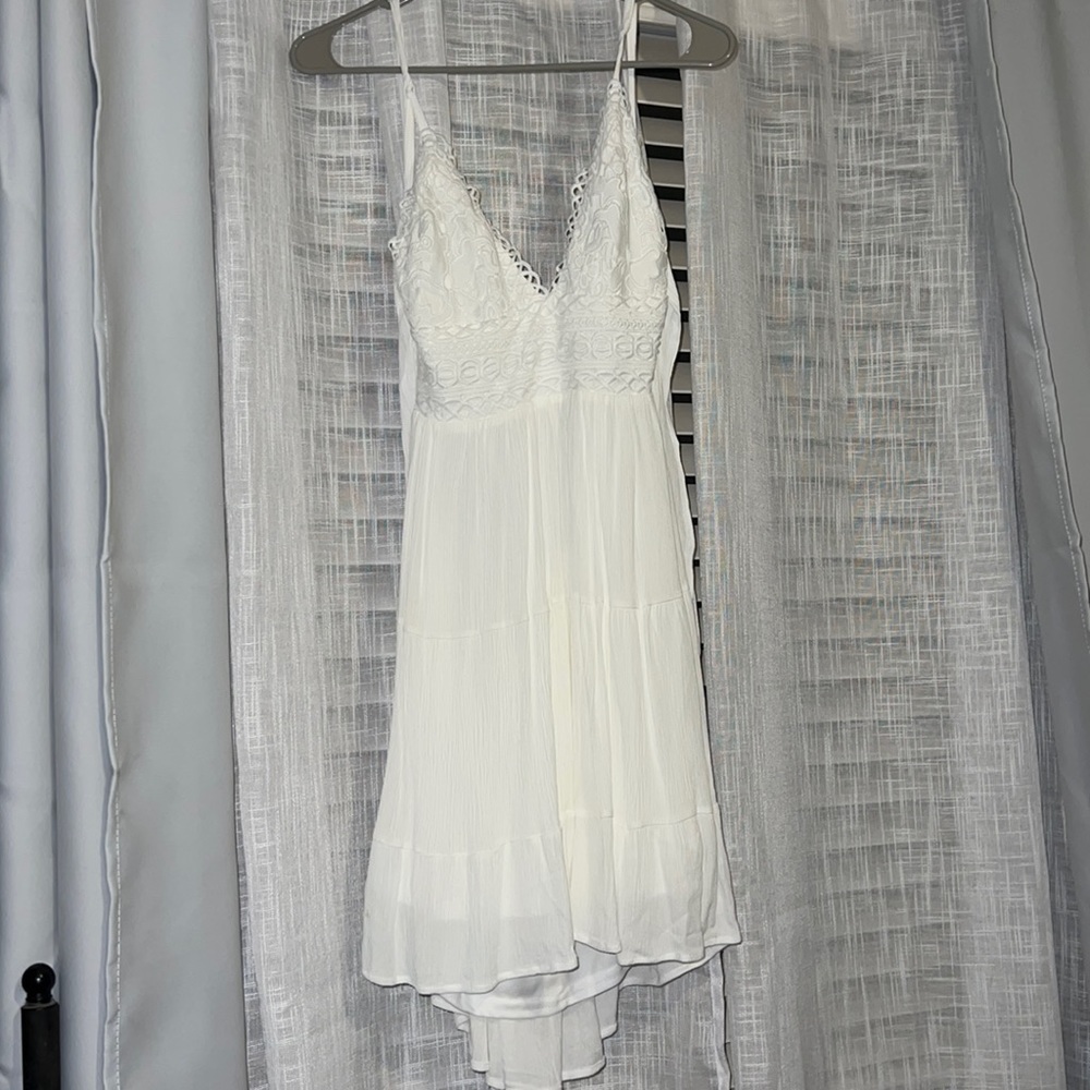 White formal dress.